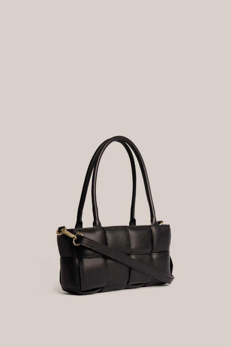 Margot Black Woven Baguette
