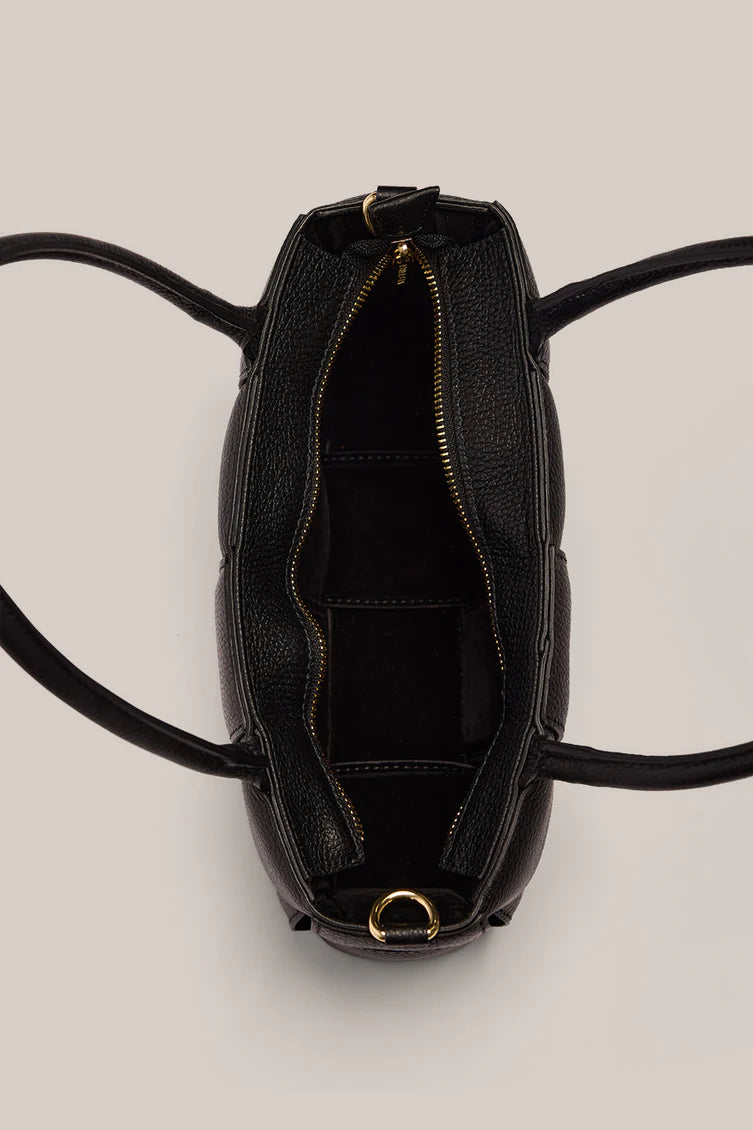 Margot Black Woven Baguette