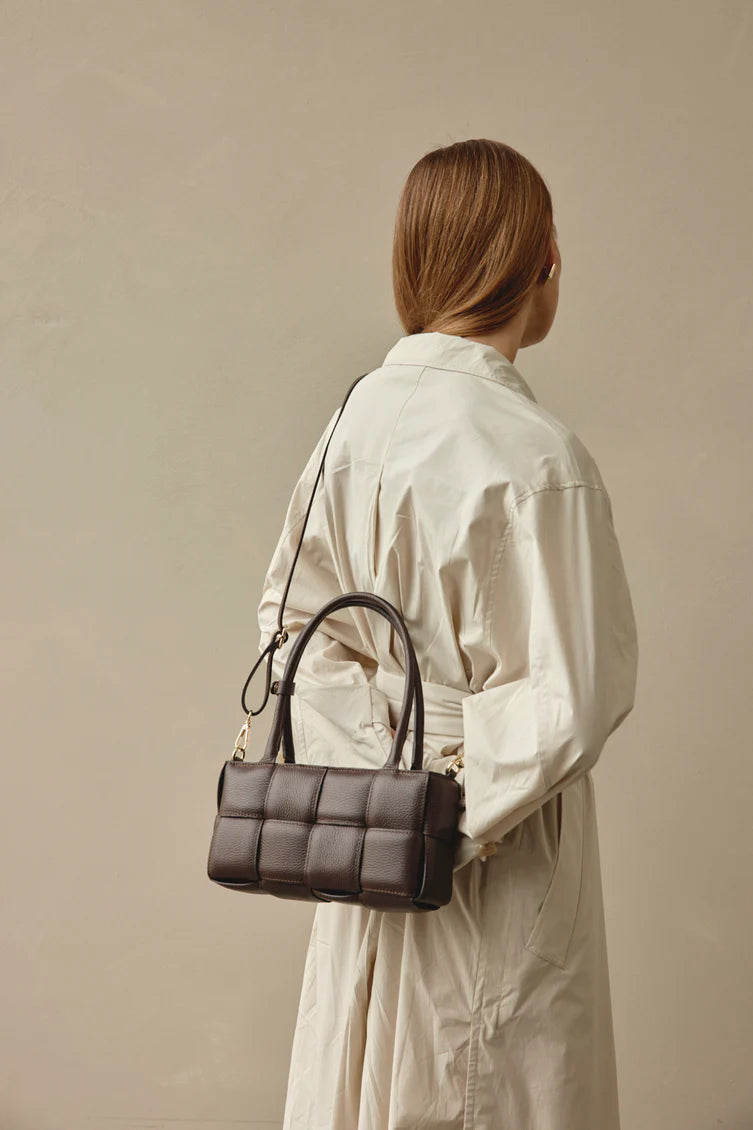 Margot Dark Choc Woven Baguette