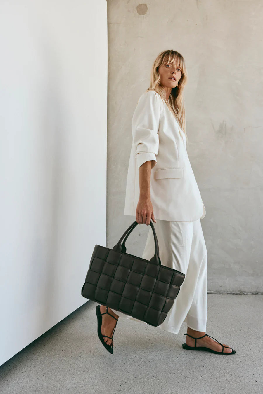 MARGOT XL Dark Chocolate Woven Tote