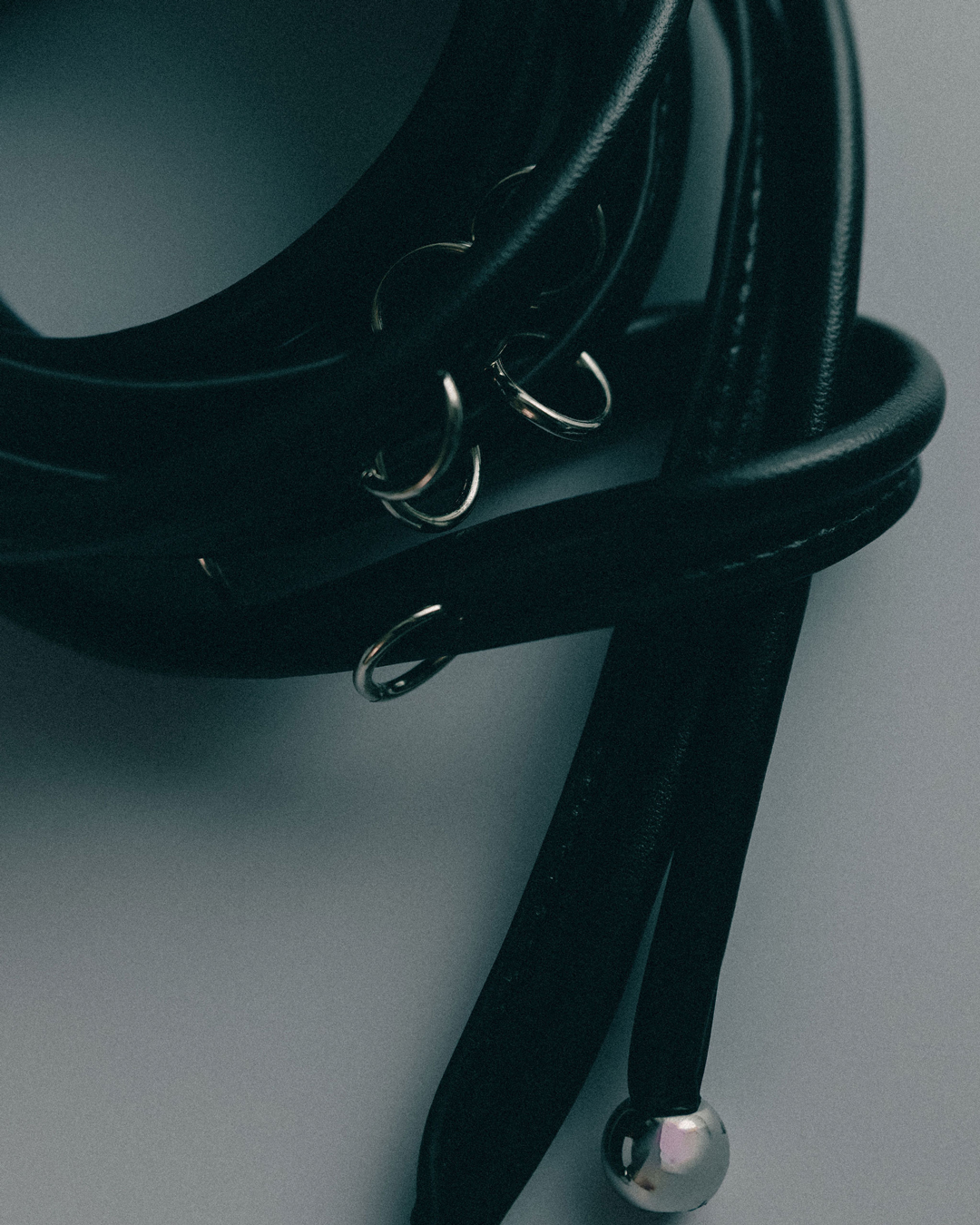 Pierced Leather Belt | Black + Silver