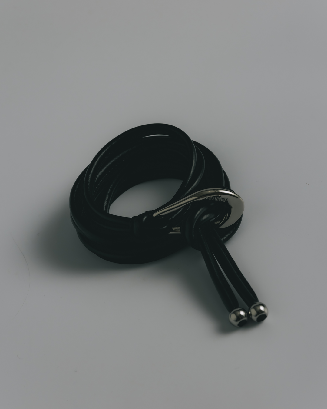 Formation Leather Cord Belt - Black + Silver