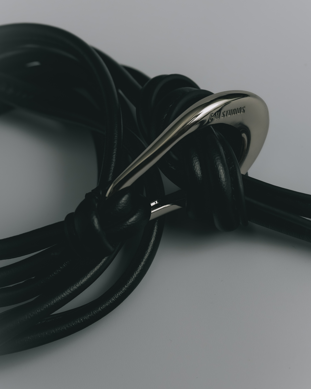 Formation Leather Cord Belt - Black + Silver