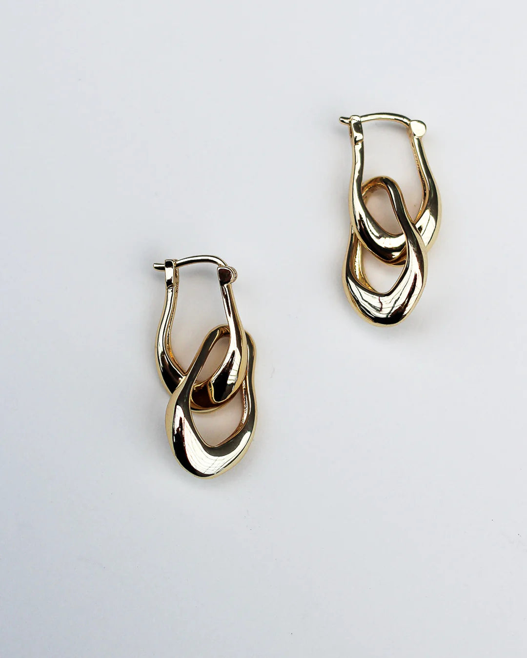 Mini Organic Link Earrings - Solid Sterling Silver