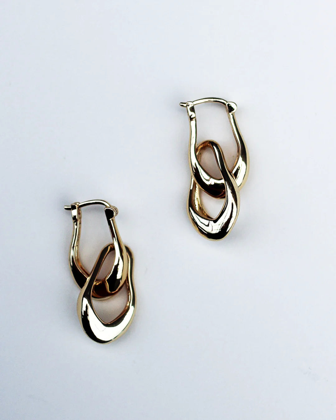 Mini Organic Link Earrings - Solid Sterling Silver