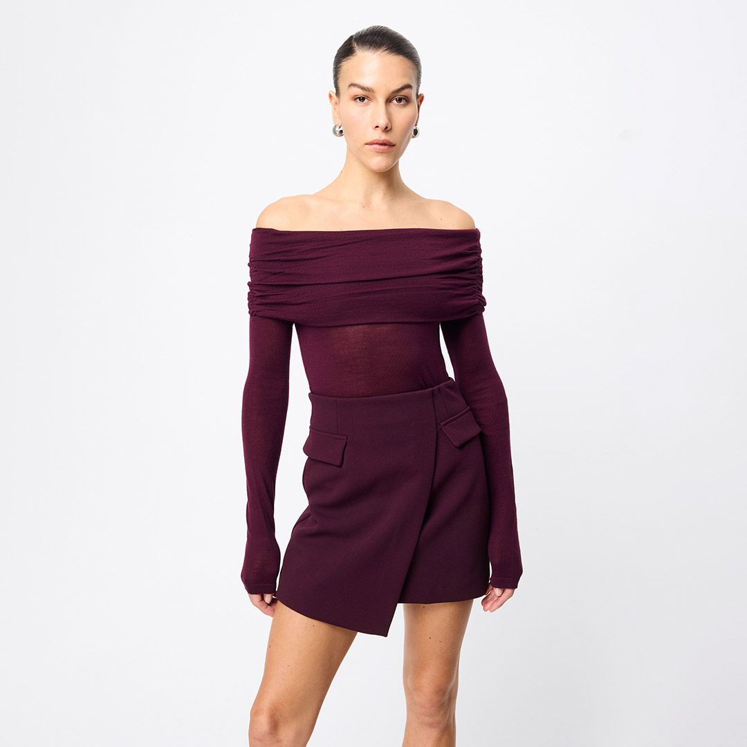 On My Way Mini Skirt - Cherry