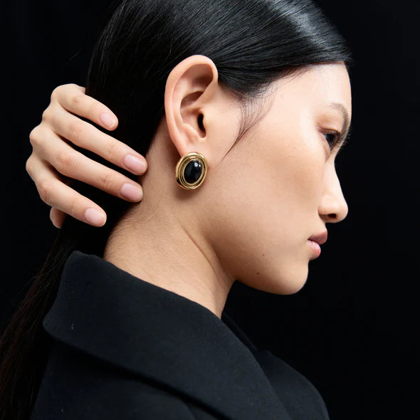 Prize Earrings - Black/Gold