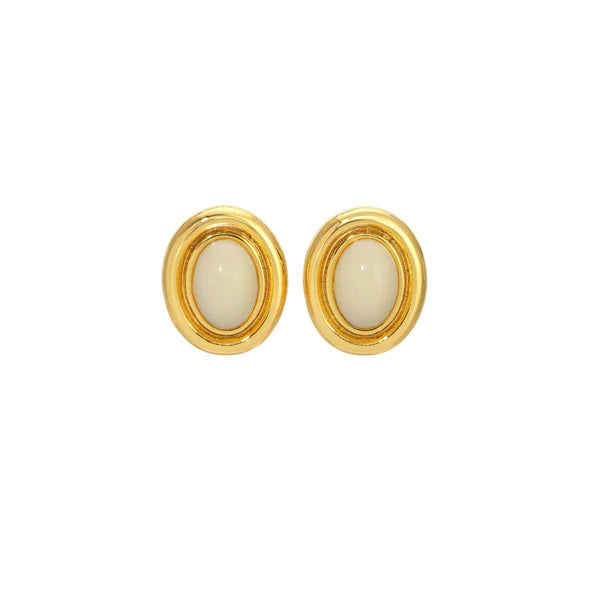 Prize Earrings - Cream/Gold