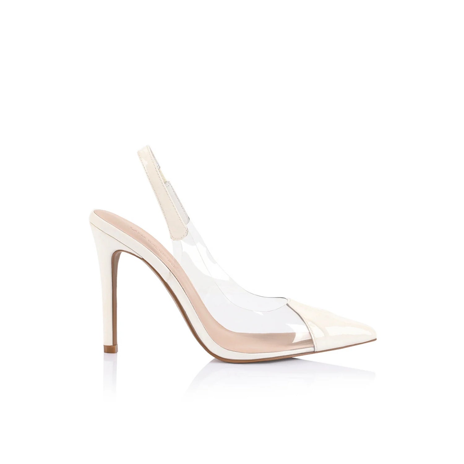 Romy Pump - Vinylite and White Patent