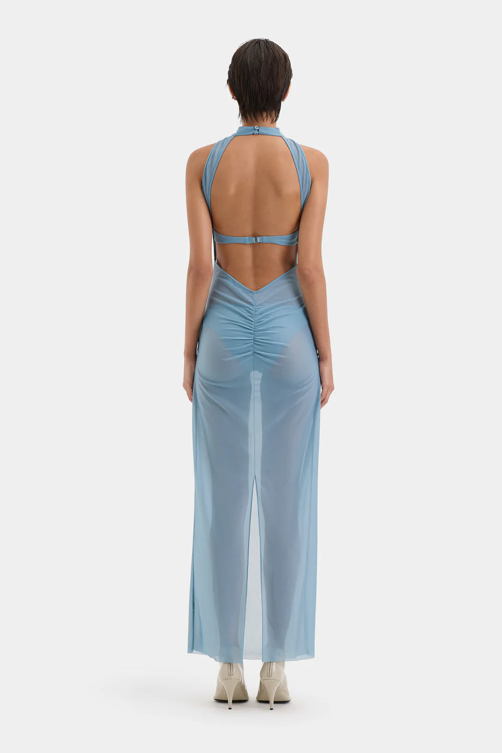 Ruby Open Back Gown - Aqua
