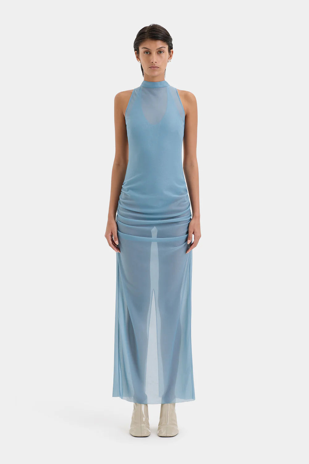 Ruby Open Back Gown - Aqua