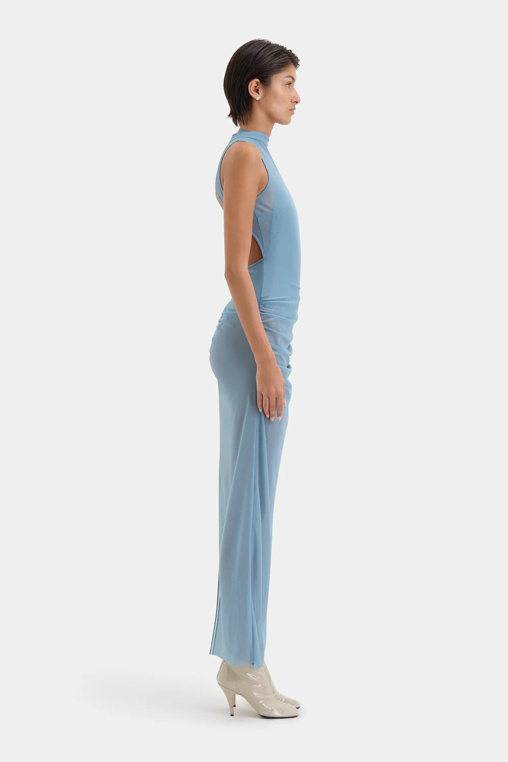Ruby Open Back Gown - Aqua