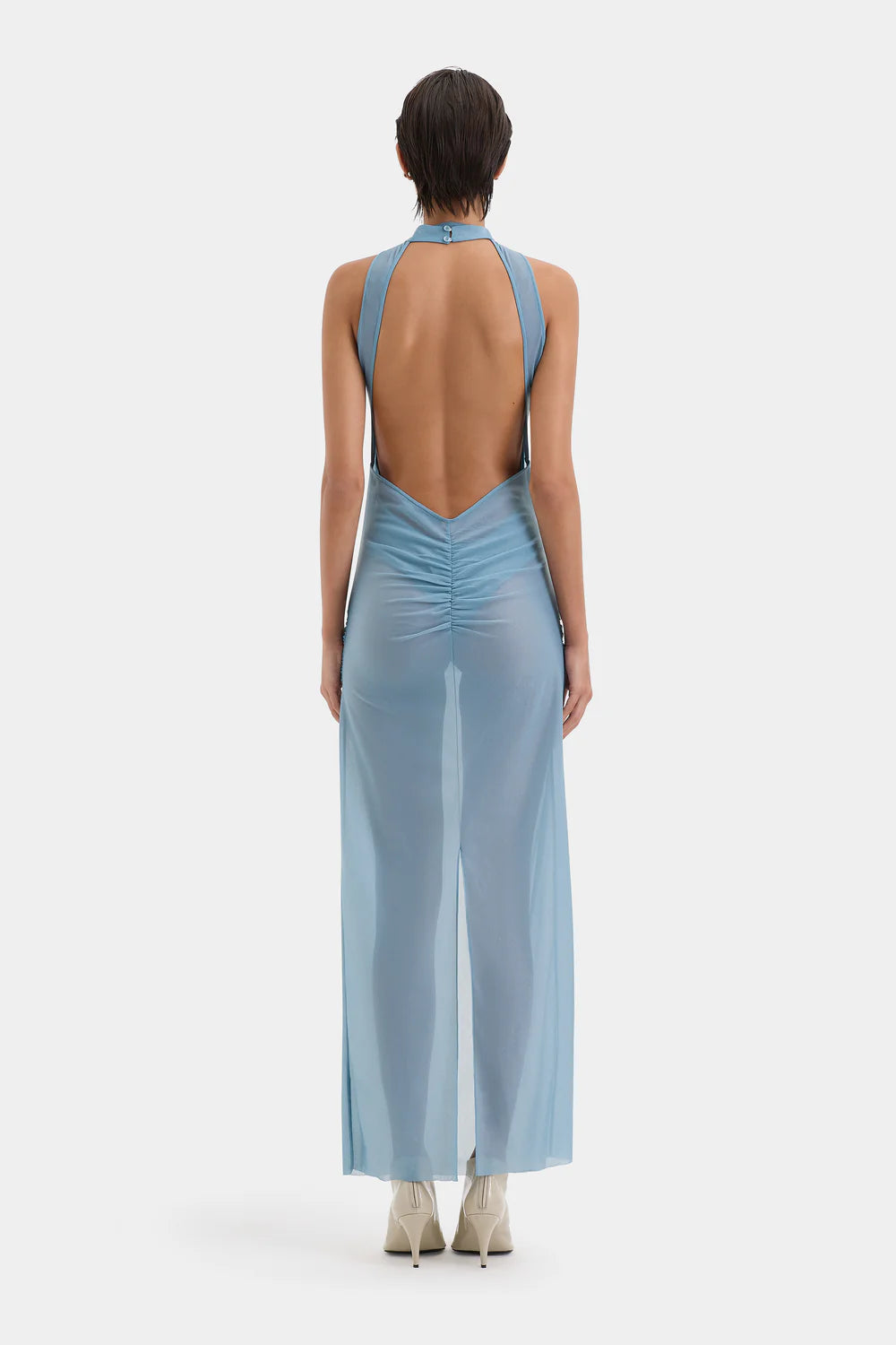 Ruby Open Back Gown - Aqua