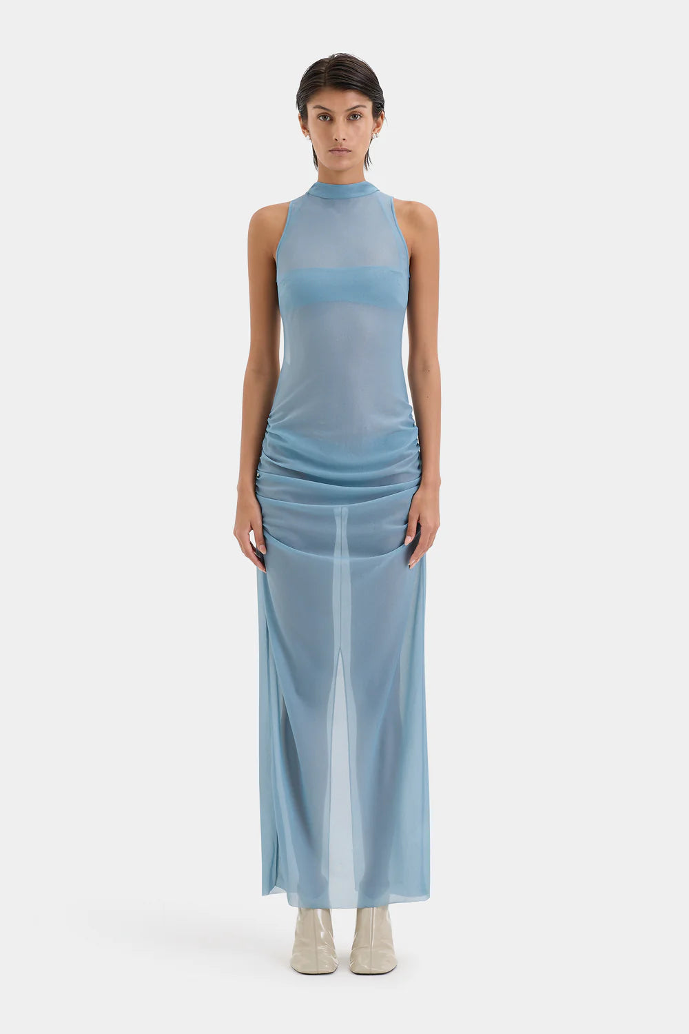 Ruby Open Back Gown - Aqua