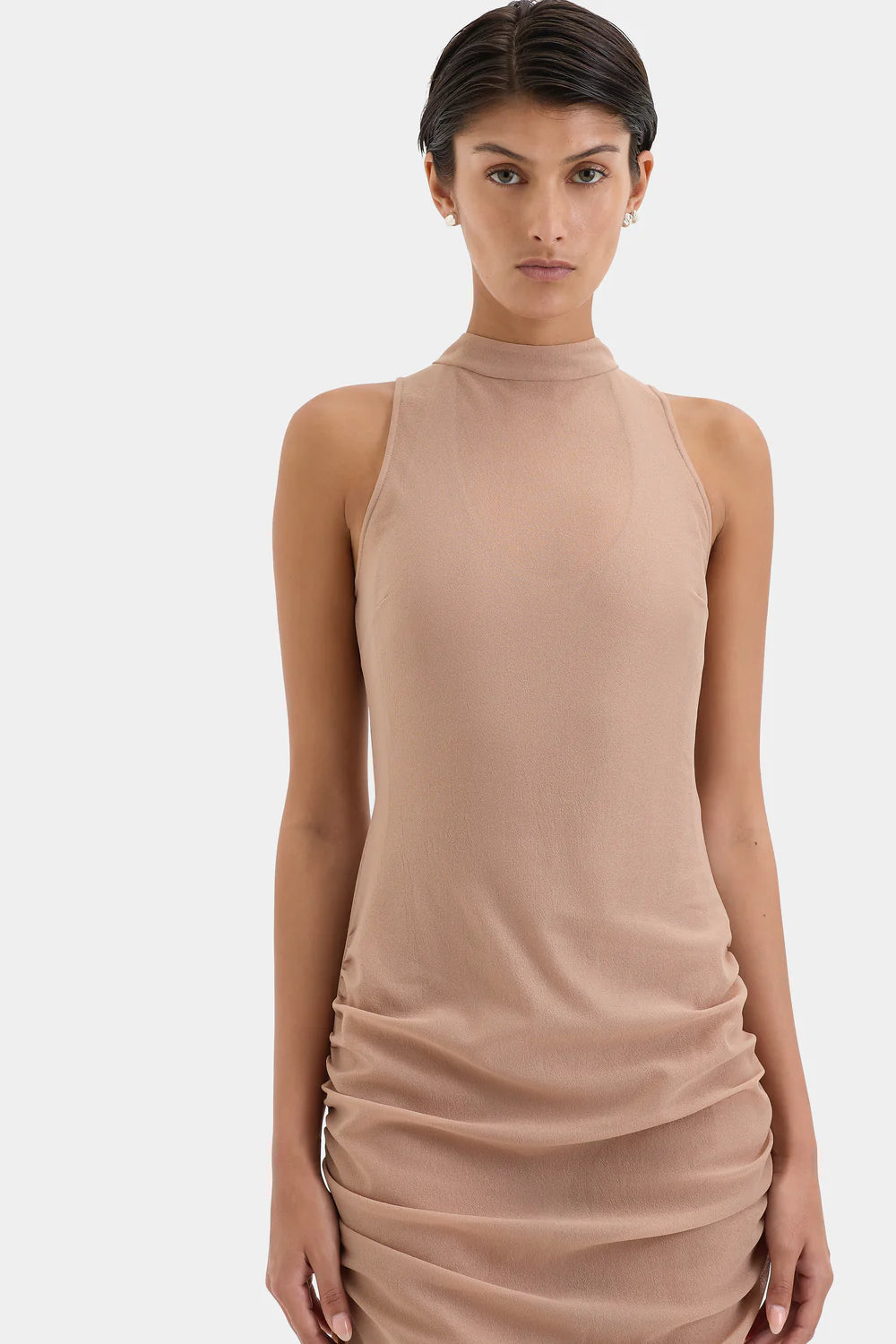 Ruby Open Back Gown - Light Tan