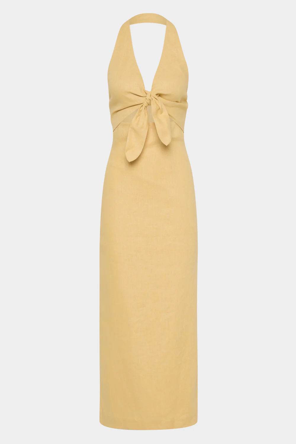 Carlotta Tie Midi Dress - Raffia