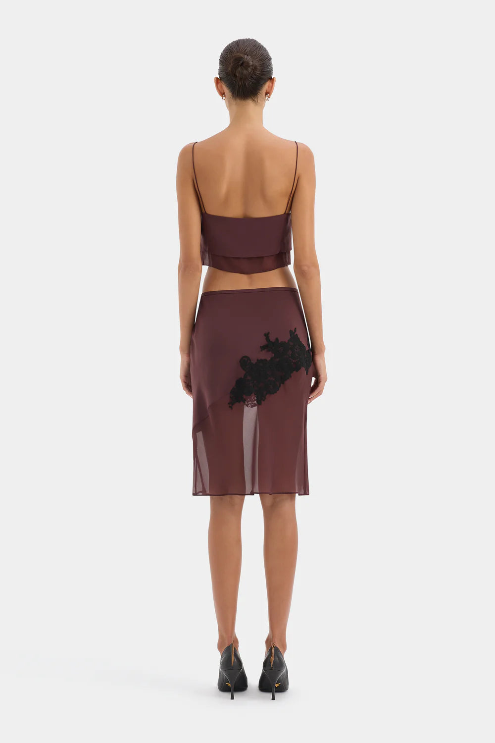 Noria Midi Skirt - Dark Plum