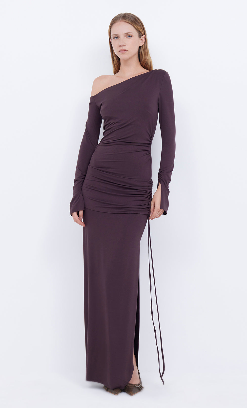 Elissa Long Sleeve Dress - Aubergine