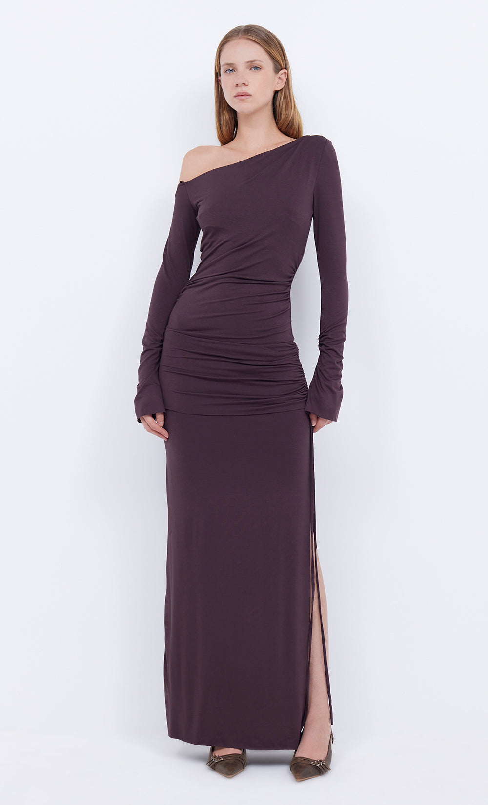 Elissa Long Sleeve Dress - Aubergine