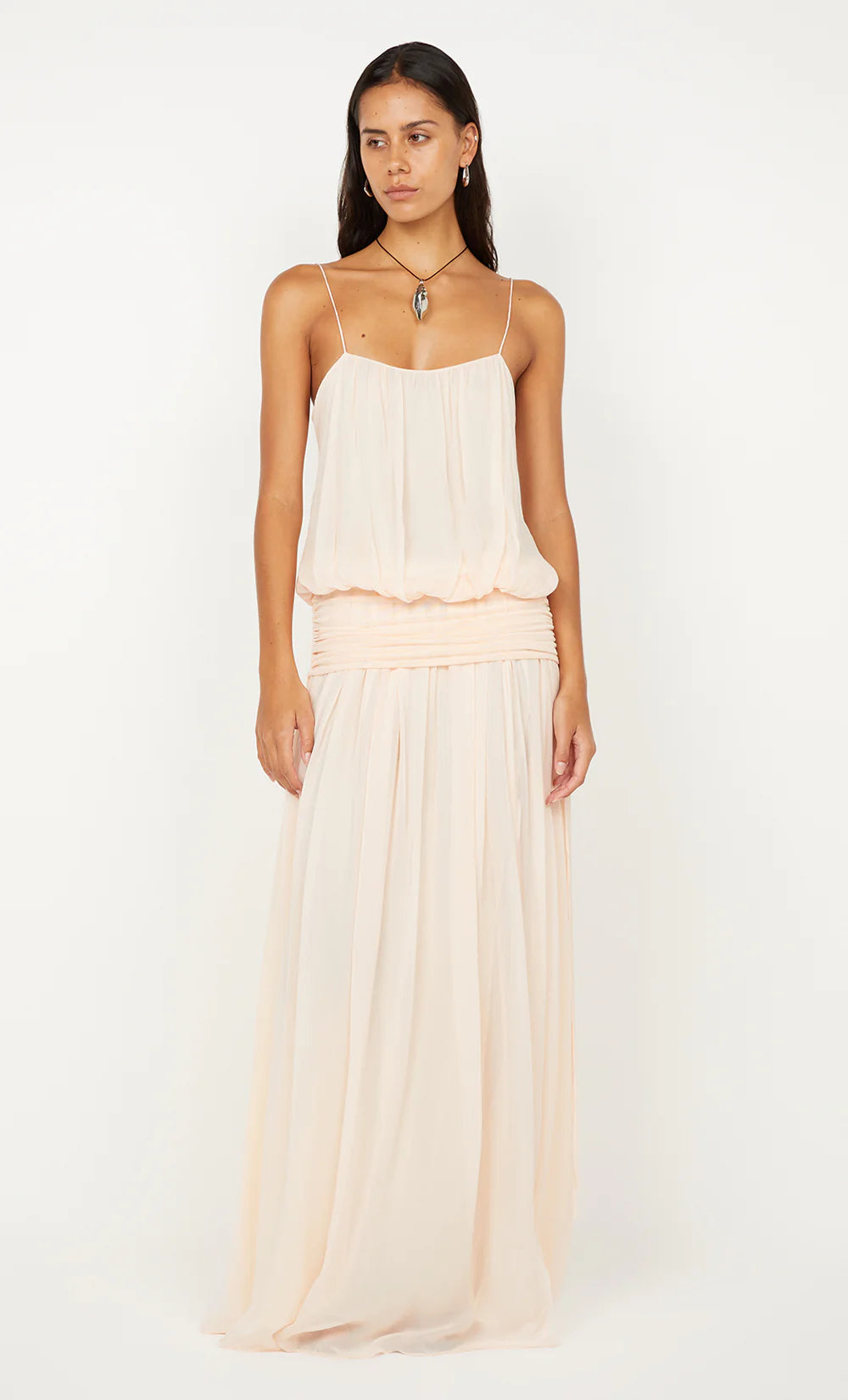 Camille Blouson Dress - Peach