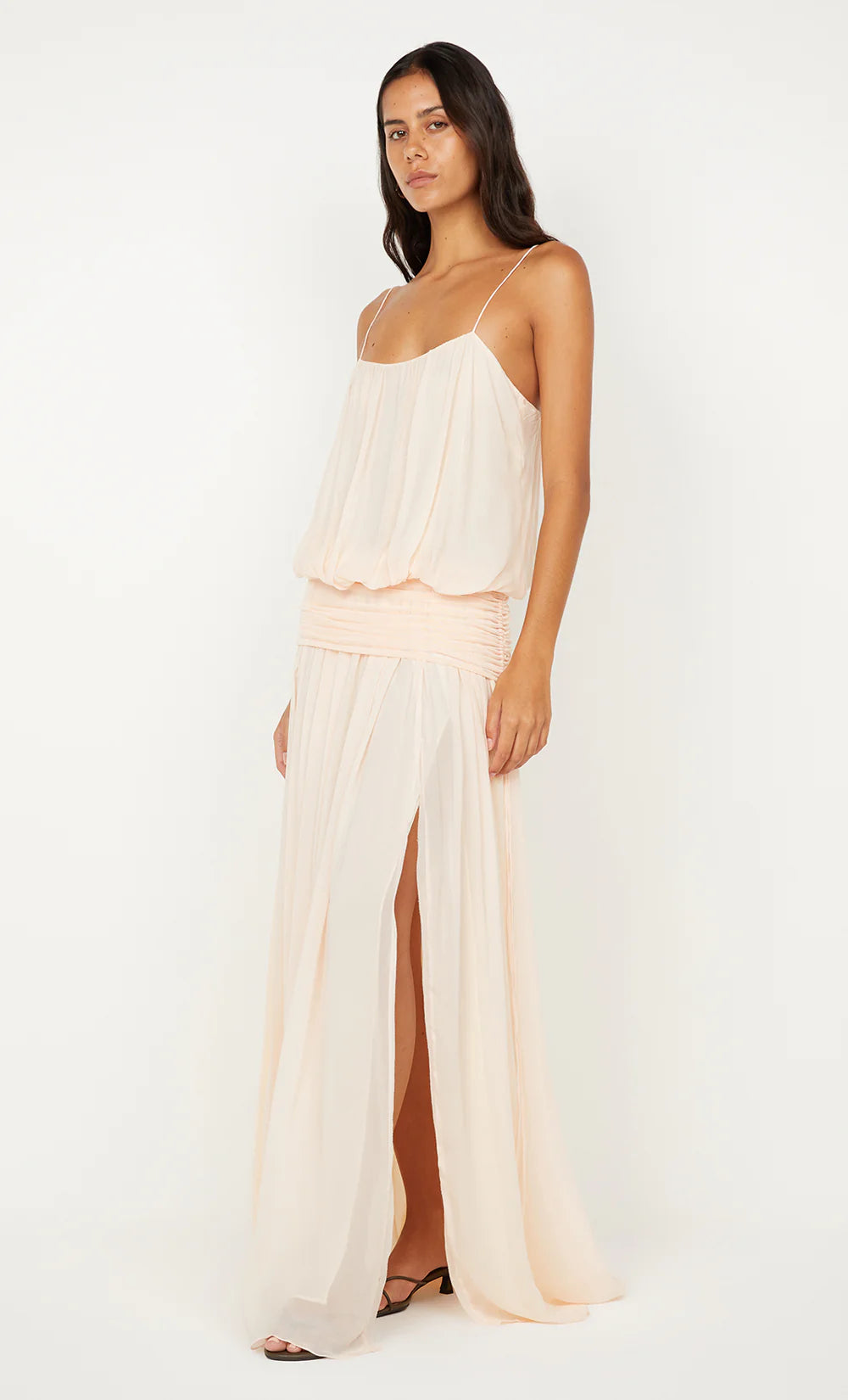 Camille Blouson Dress - Peach