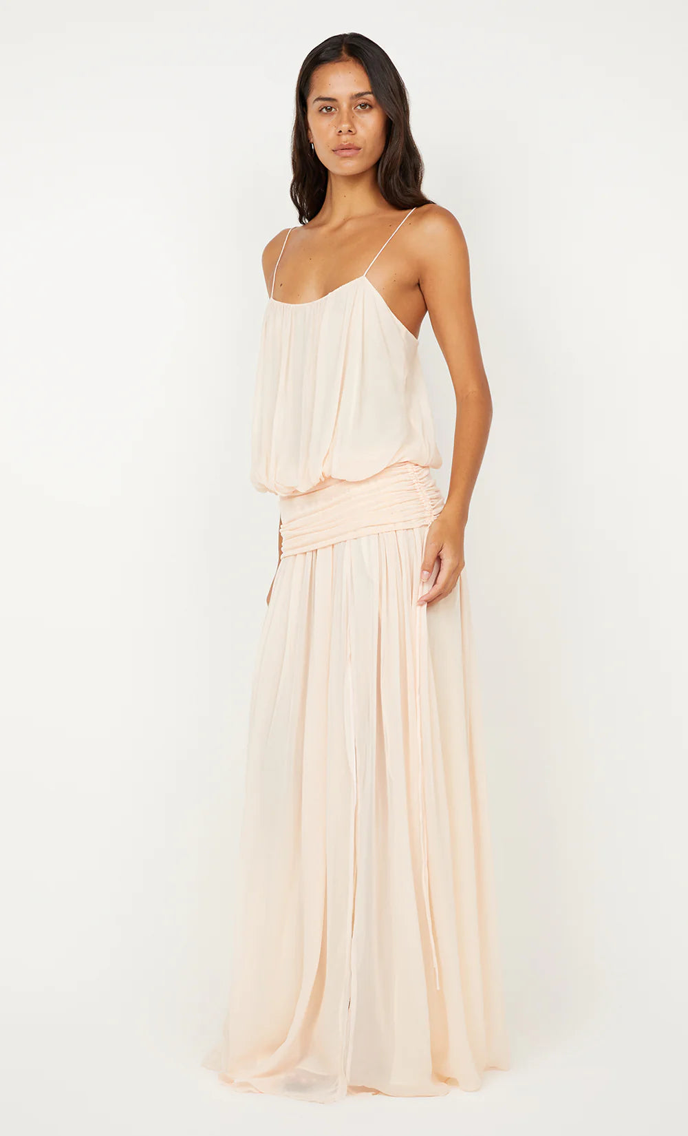 Camille Blouson Dress - Peach