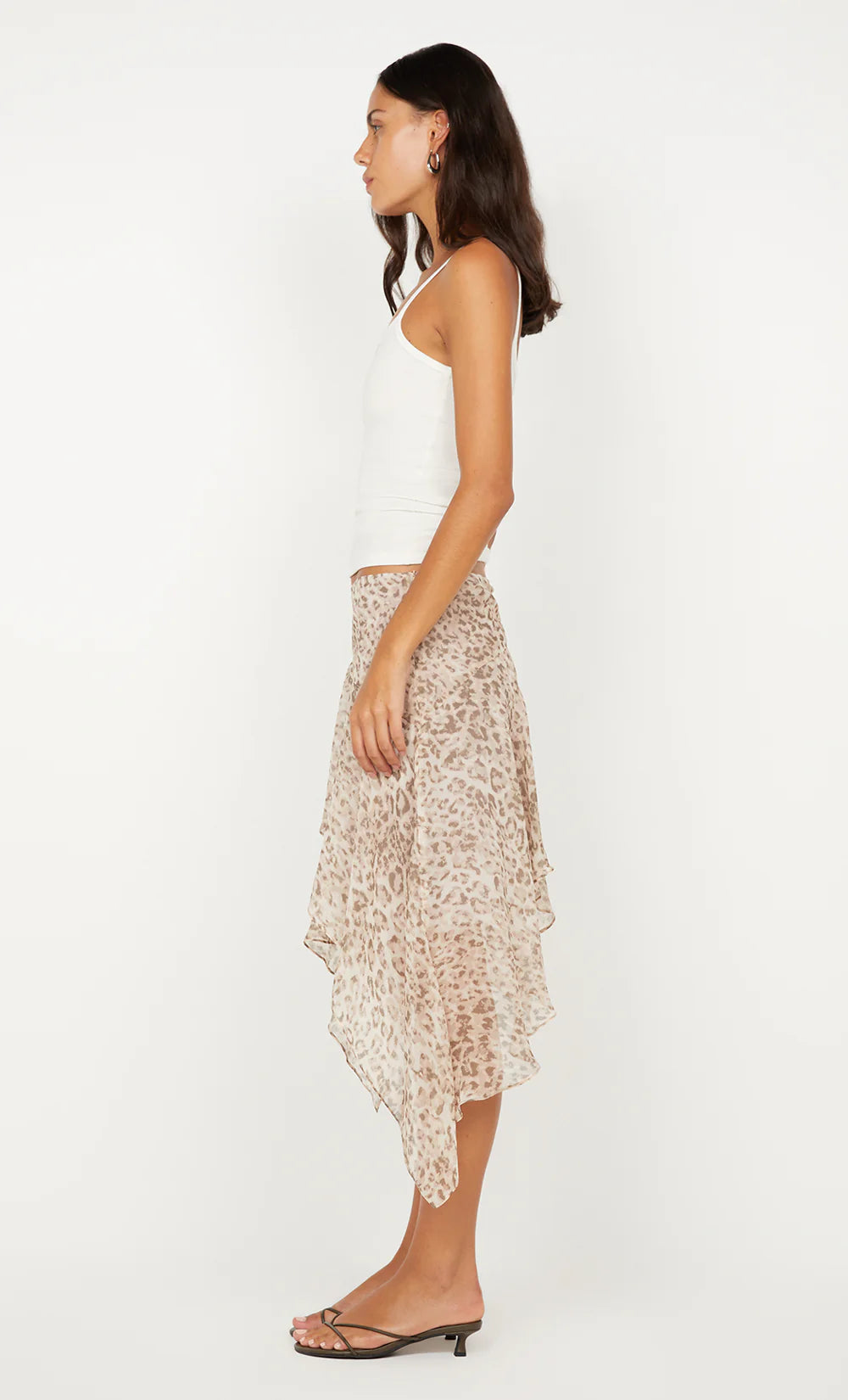 Feline Asym Skirt - Faded Leopard
