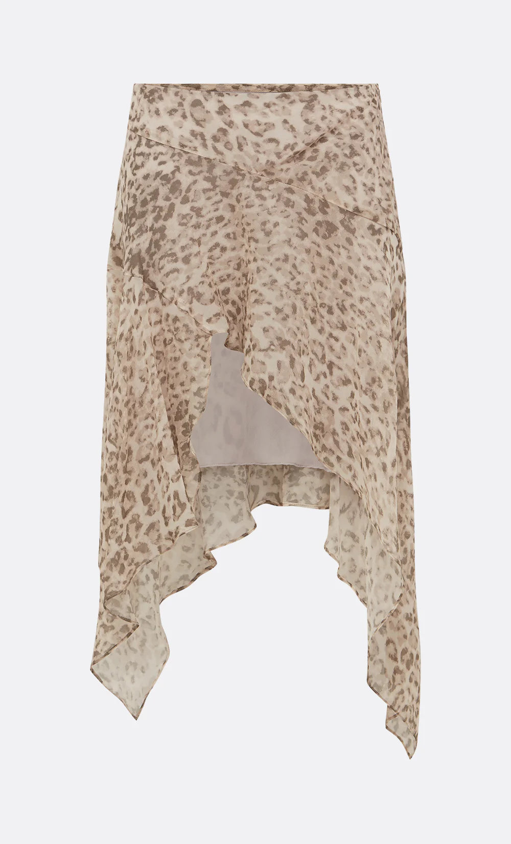 Feline Asym Skirt - Faded Leopard