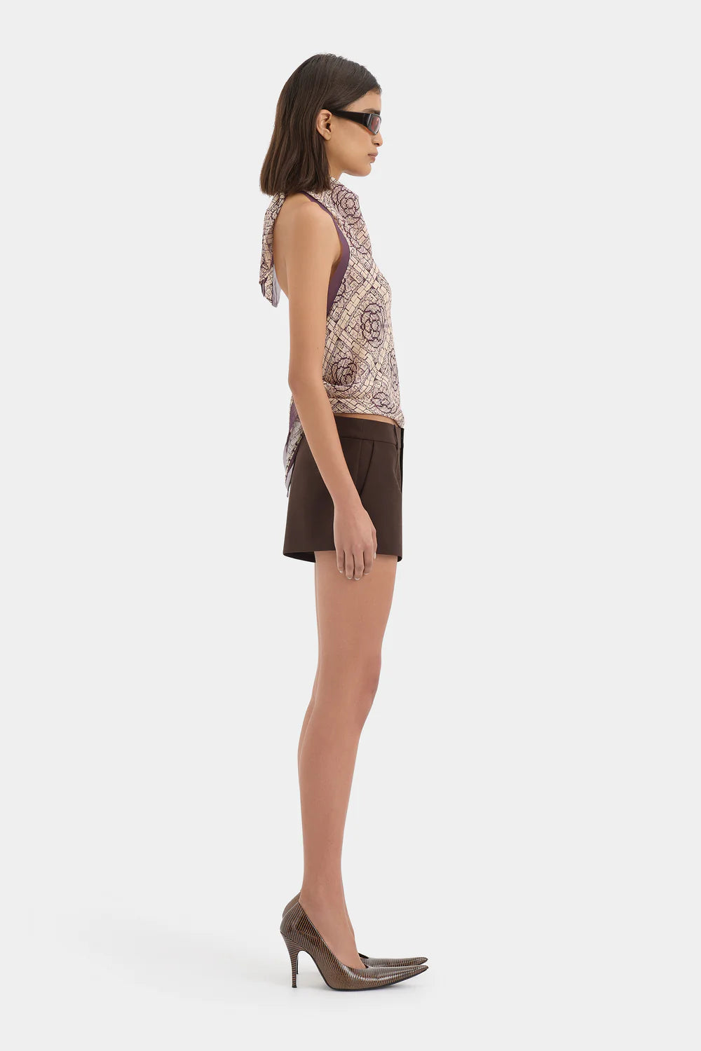 Mireli Halter Tie Top - Rose Parquet