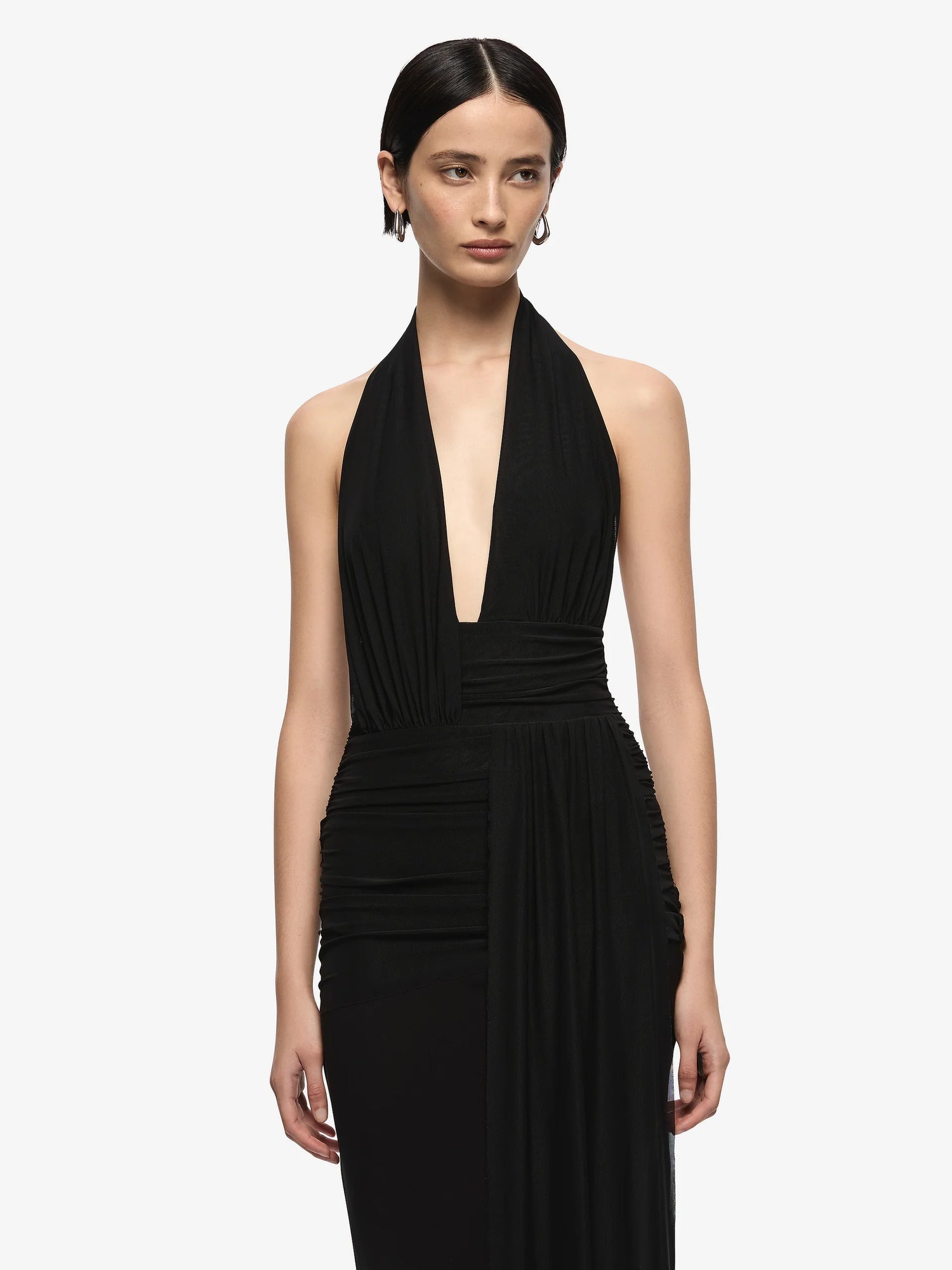 Cassis Drape Maxi Dress - Black