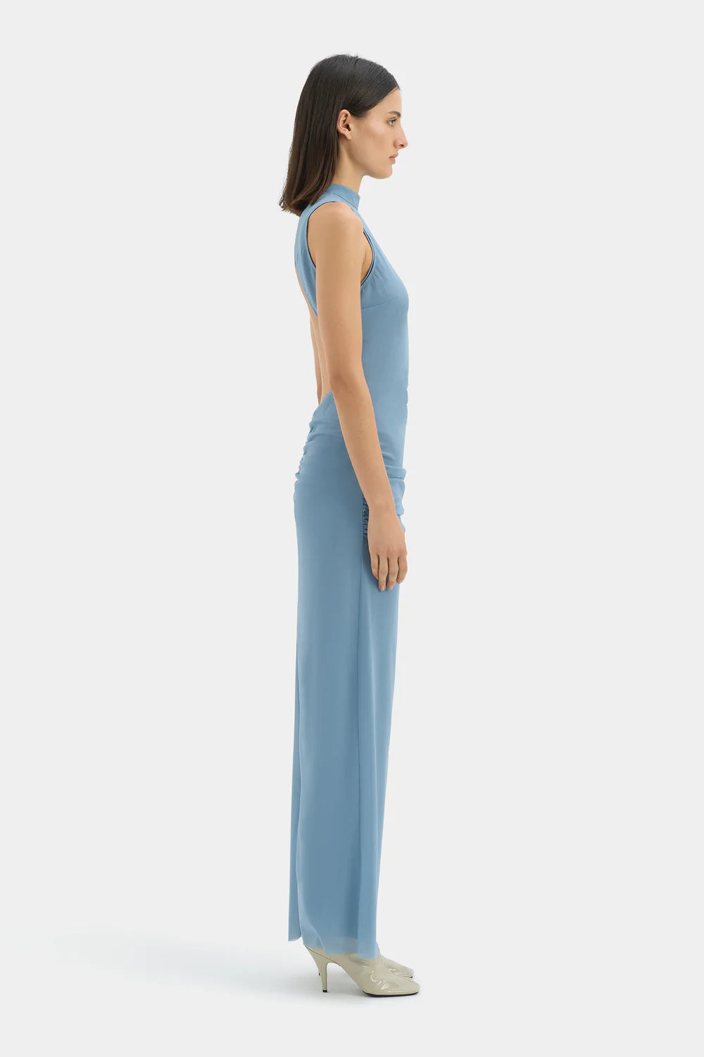 Ruby Open Back Gown - Aqua