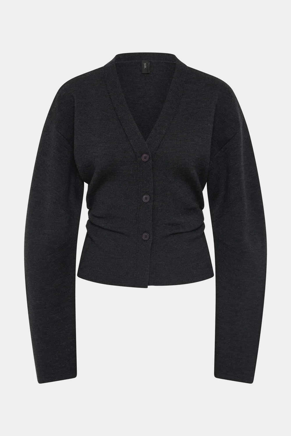 Ayana Gathered Cardigan - Charcoal