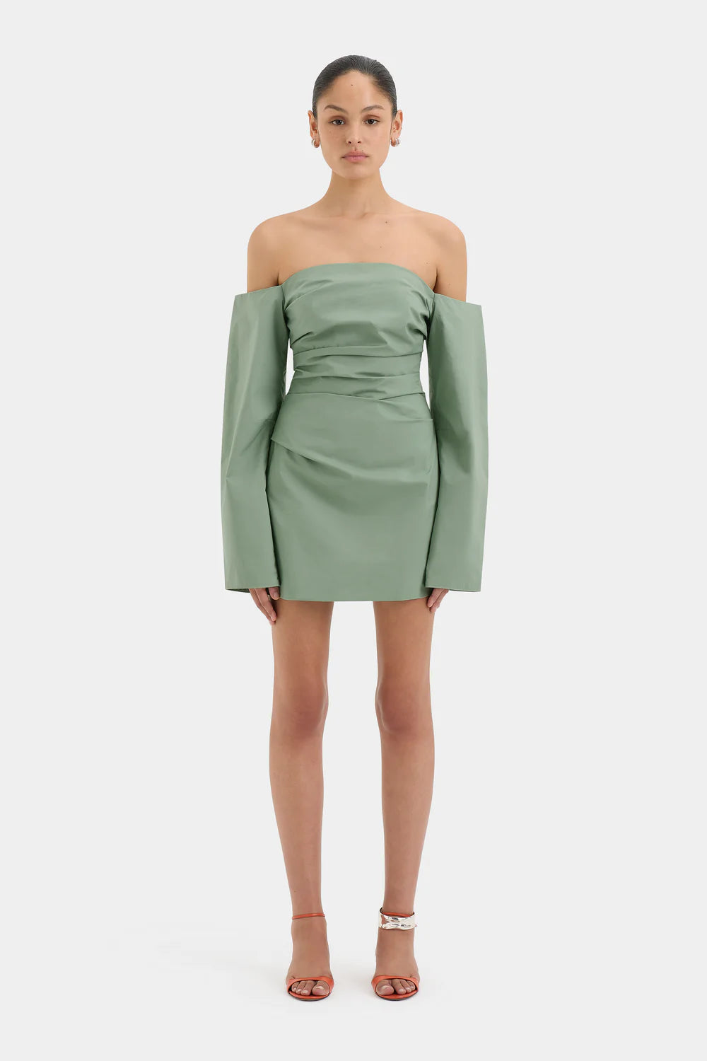 Martina Sleeved Mini Dress - Sage