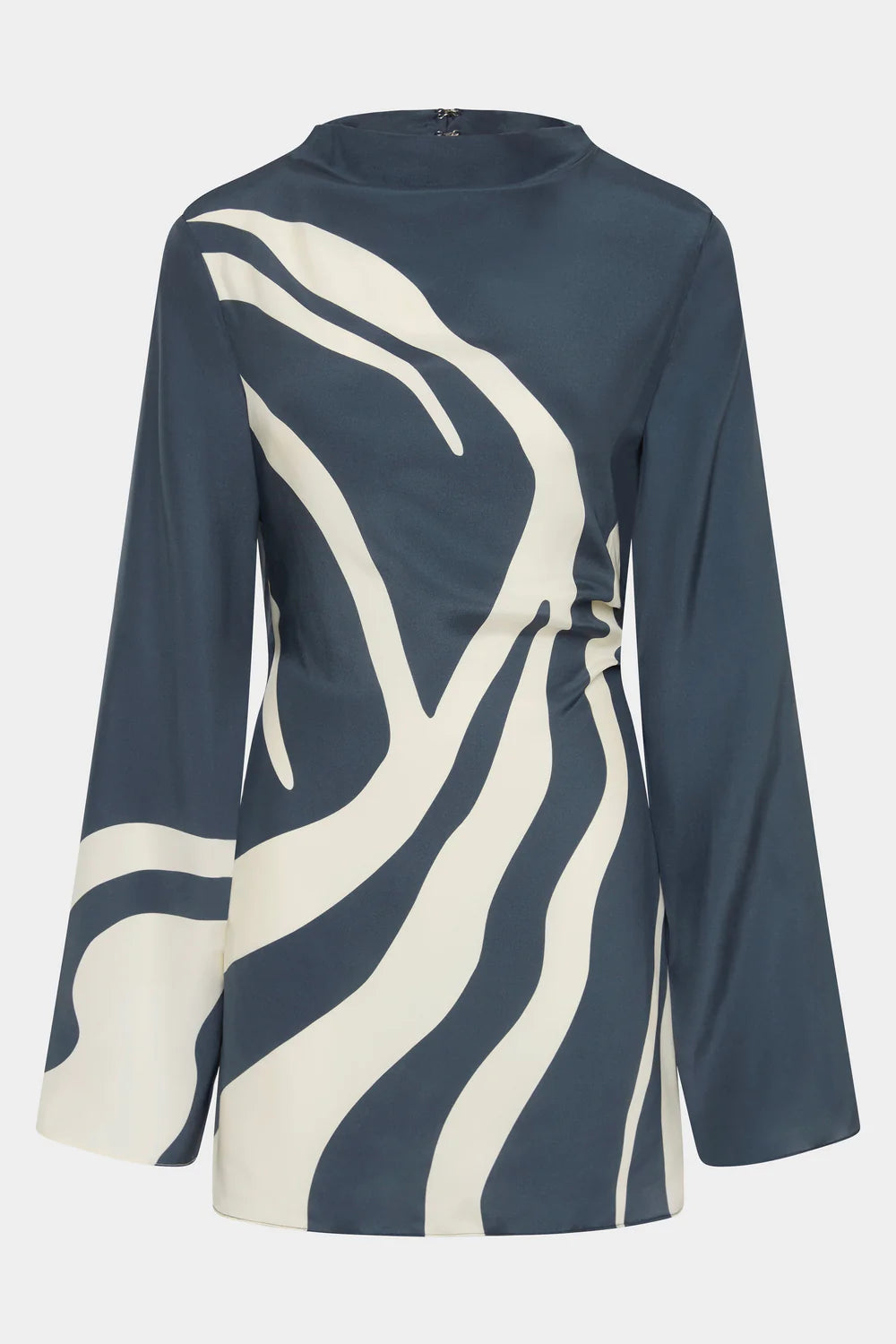 Lilou Long Sleeve Mini Dress - Liora Charcoal Blue