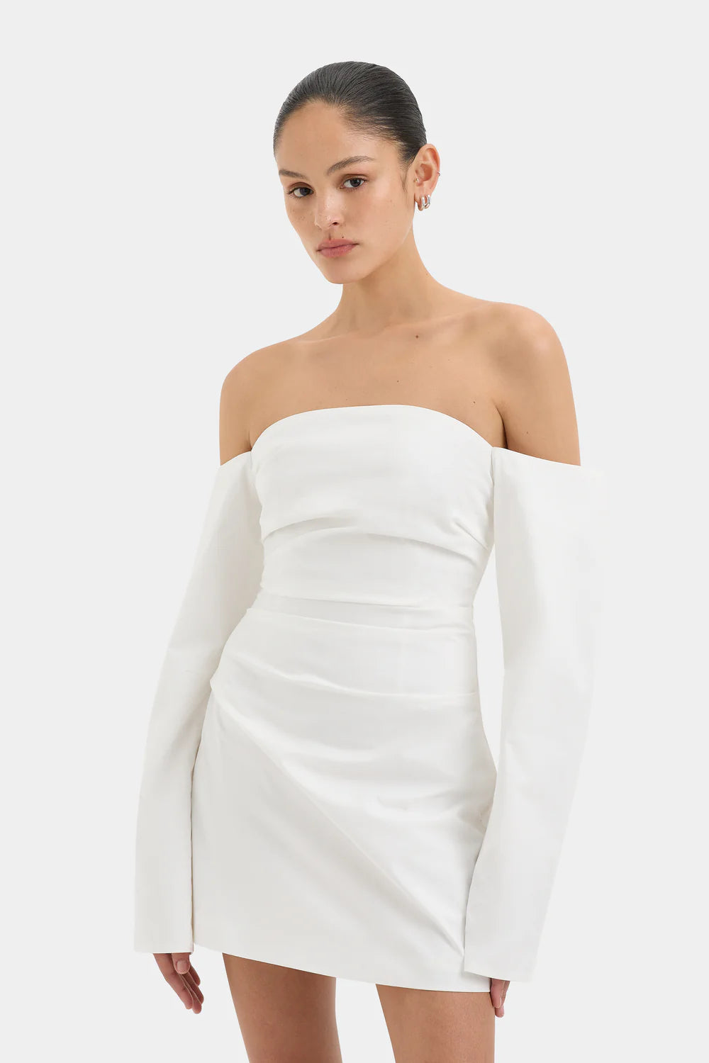 Martina Sleeved Mini Dress - Ivory