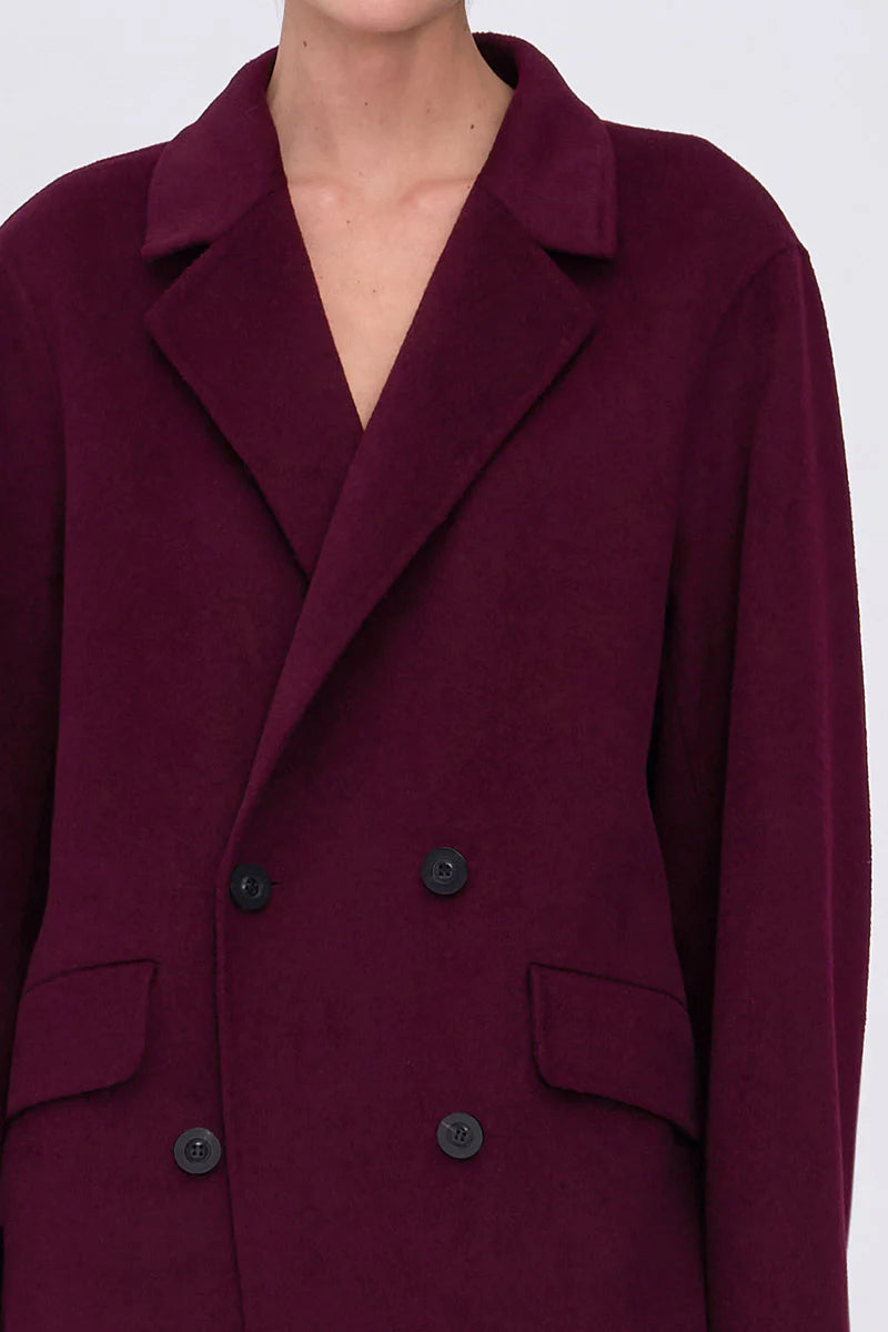 Bowie Brushed Coat - Bordeaux