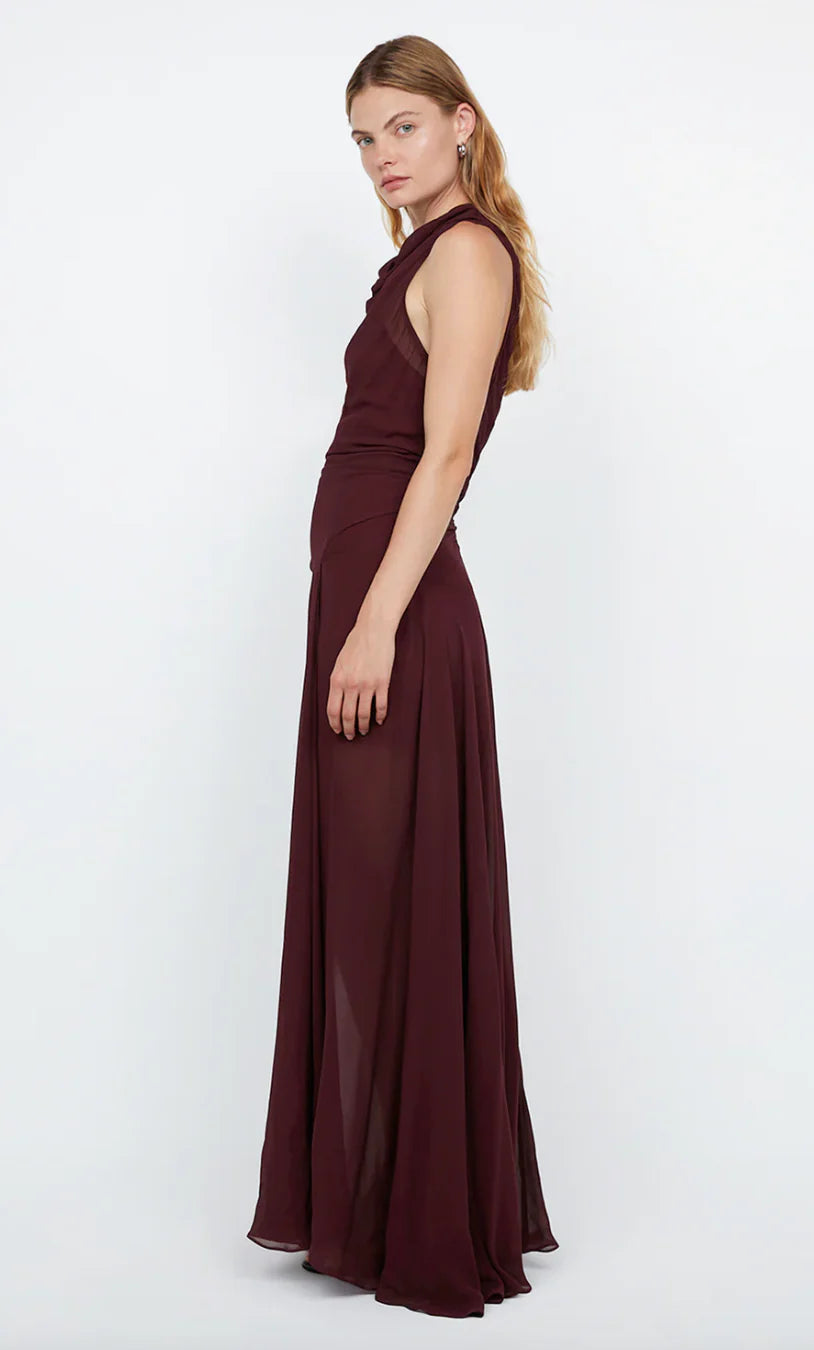 Rochelle High Neck Dress Plum