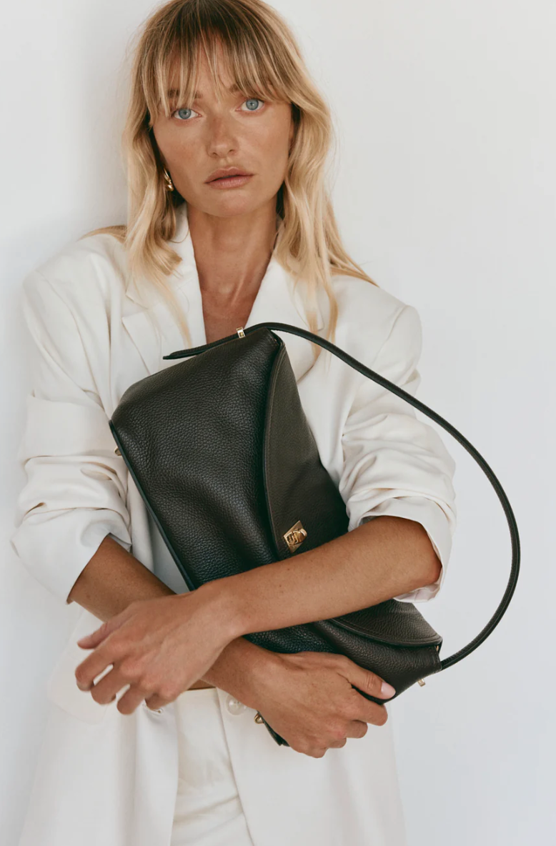 Sloane Large Dark Chocolate Top Handle Crossbody