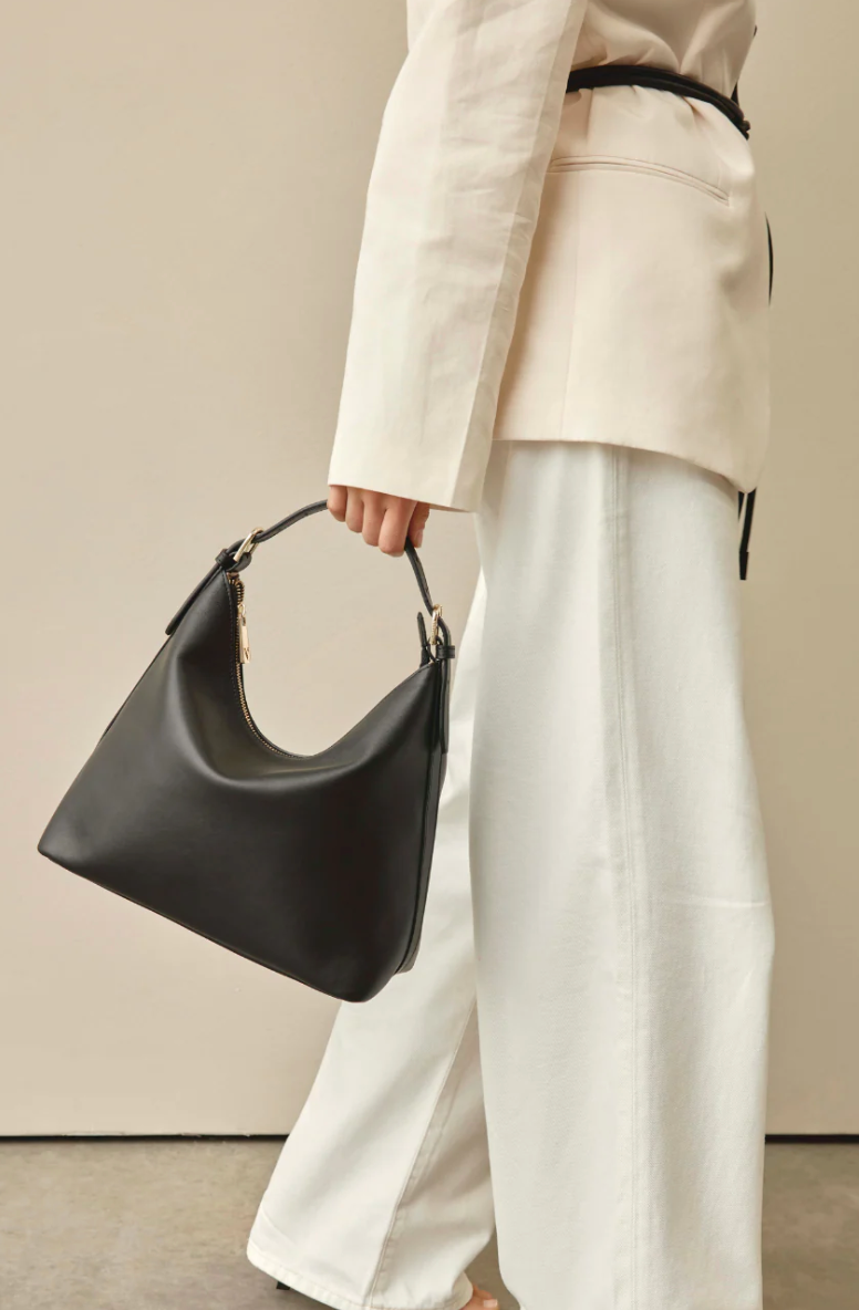 Harper Black Leather Hobo