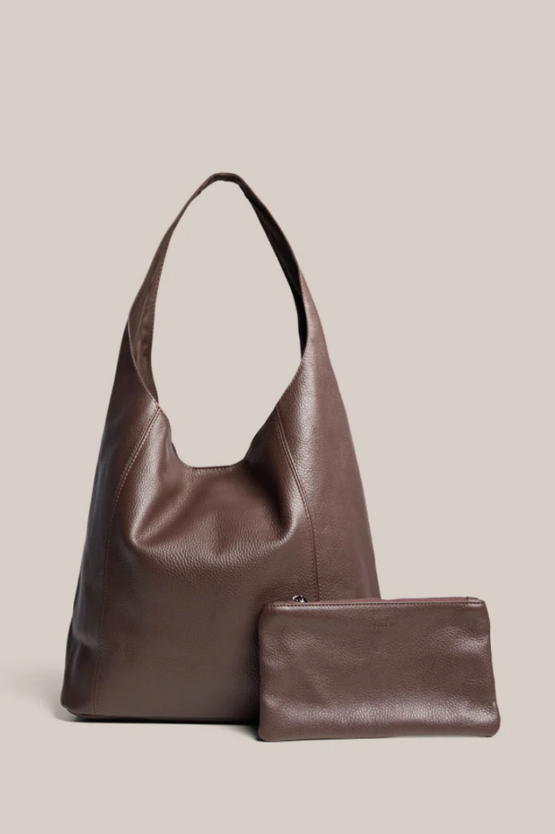 Scarlett 2.0 Dark Chocolate Leather Hobo Bag
