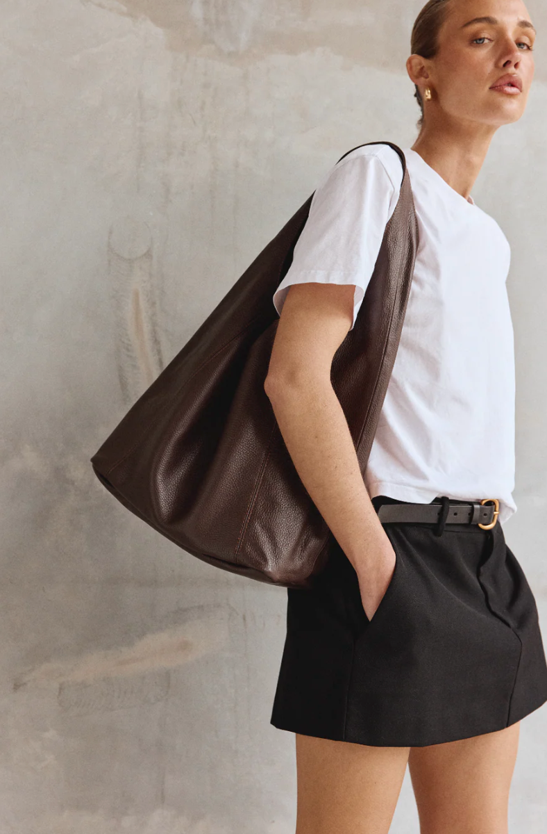 Scarlett 2.0 Dark Chocolate Leather Hobo Bag