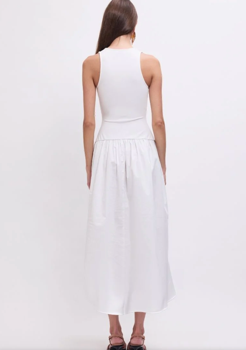 Naples Drop Waist Midi Dress - White
