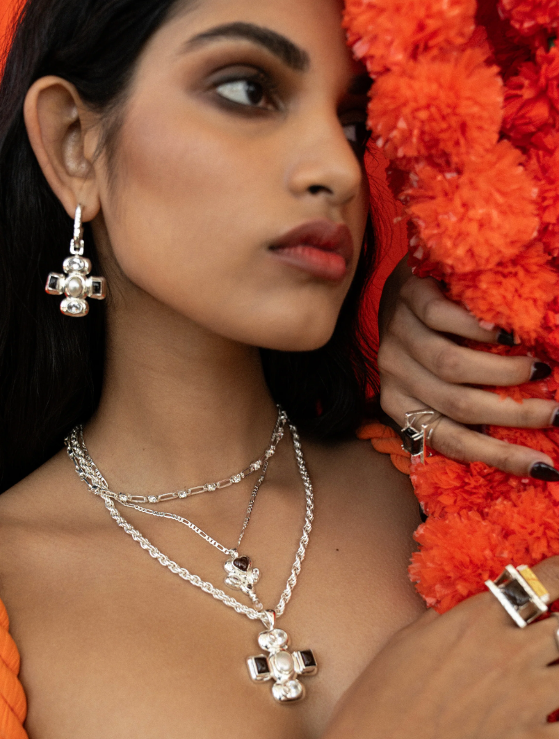 Anushka Earrings - Silver