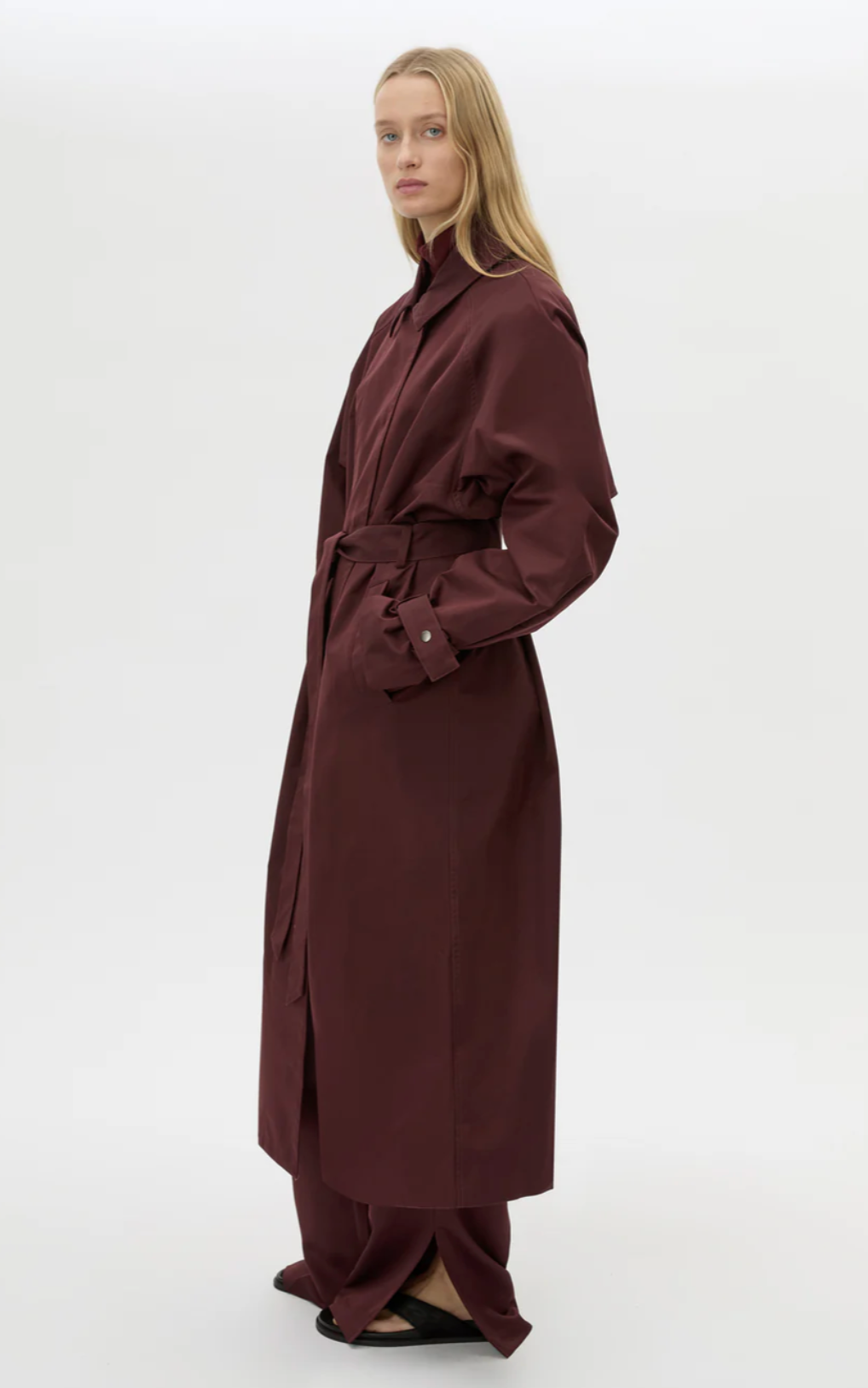 Dia Car Coat - Burgundy