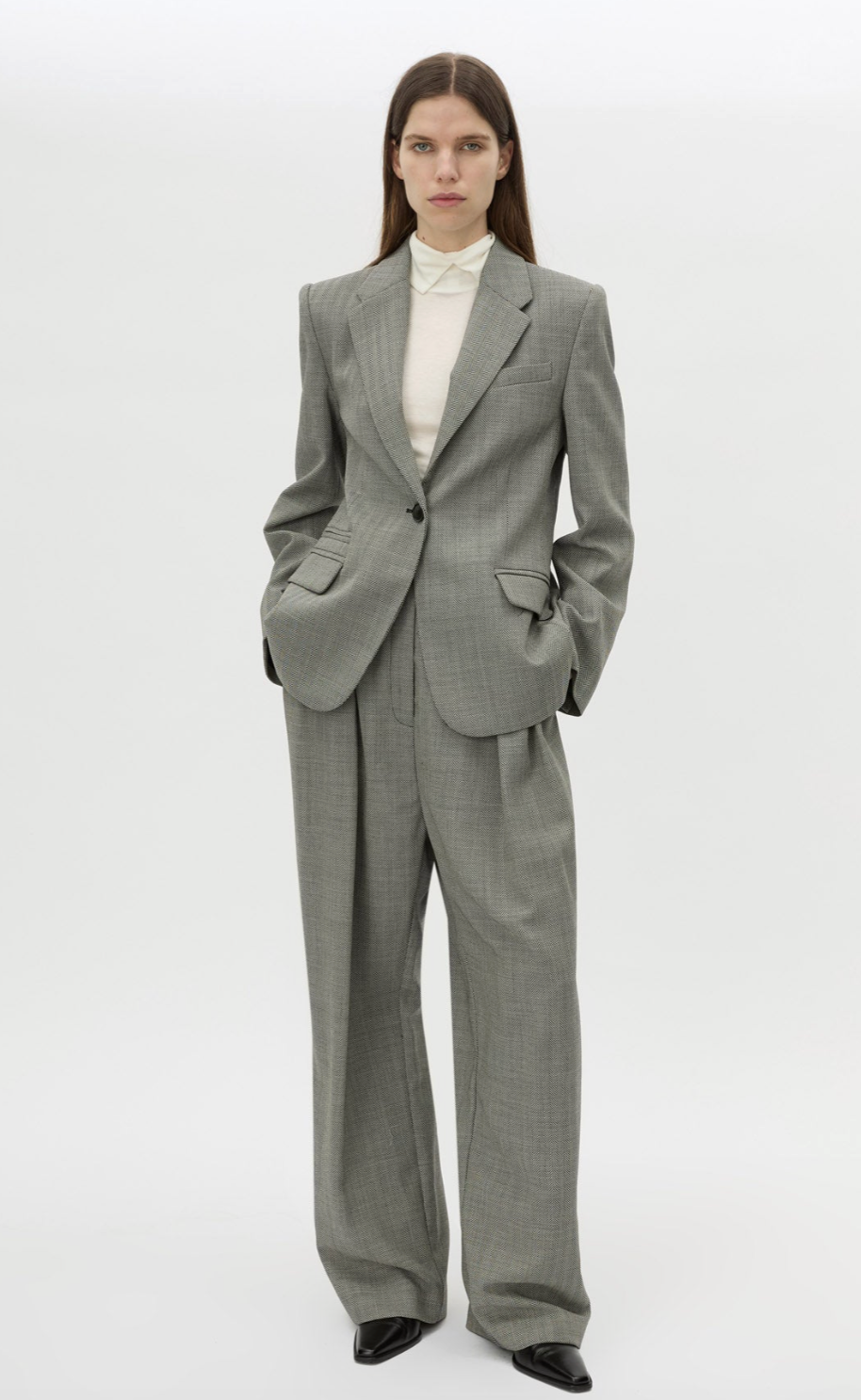 Ren Pant - Charcoal Herringbone