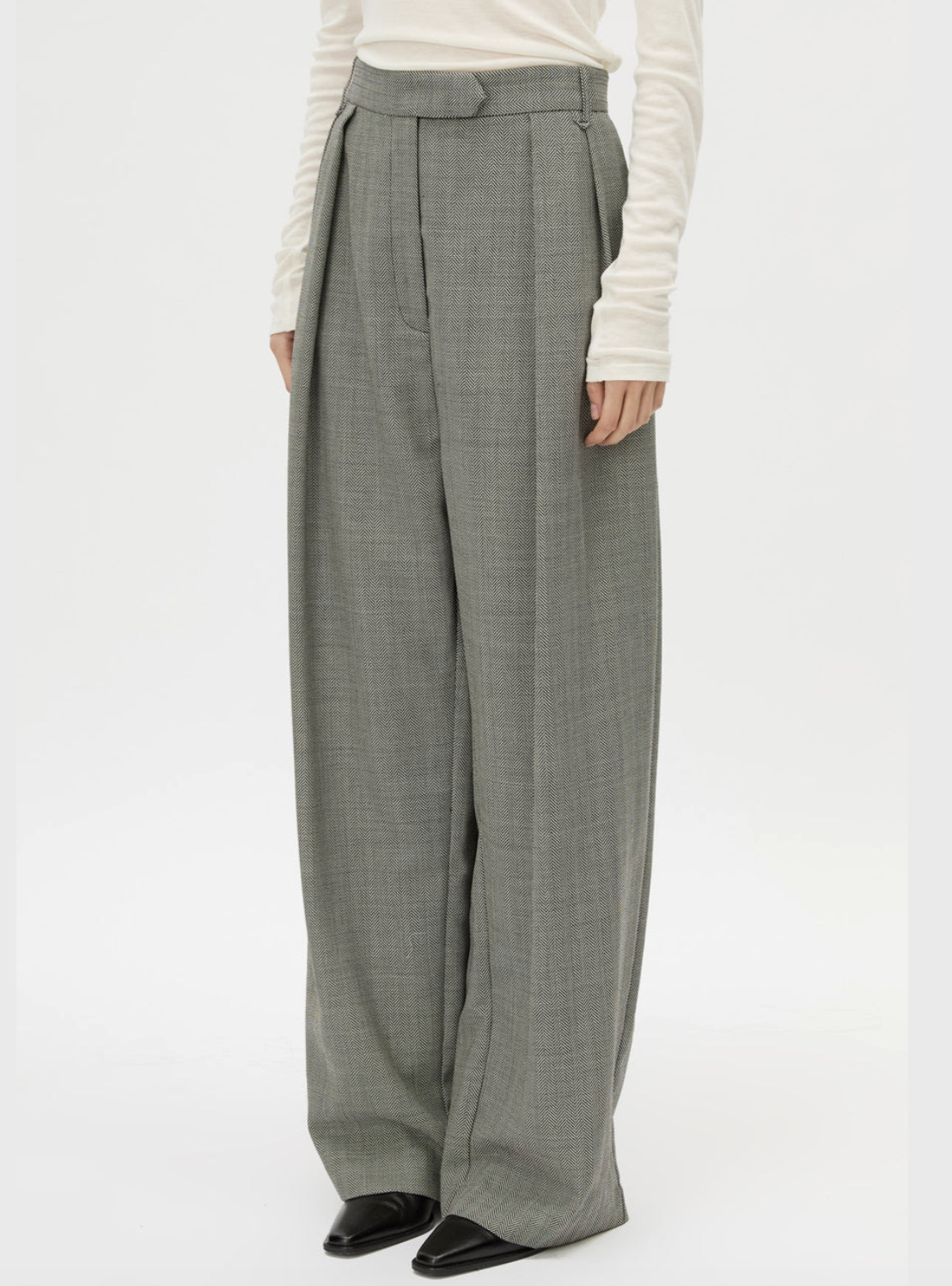 Ren Pant - Charcoal Herringbone