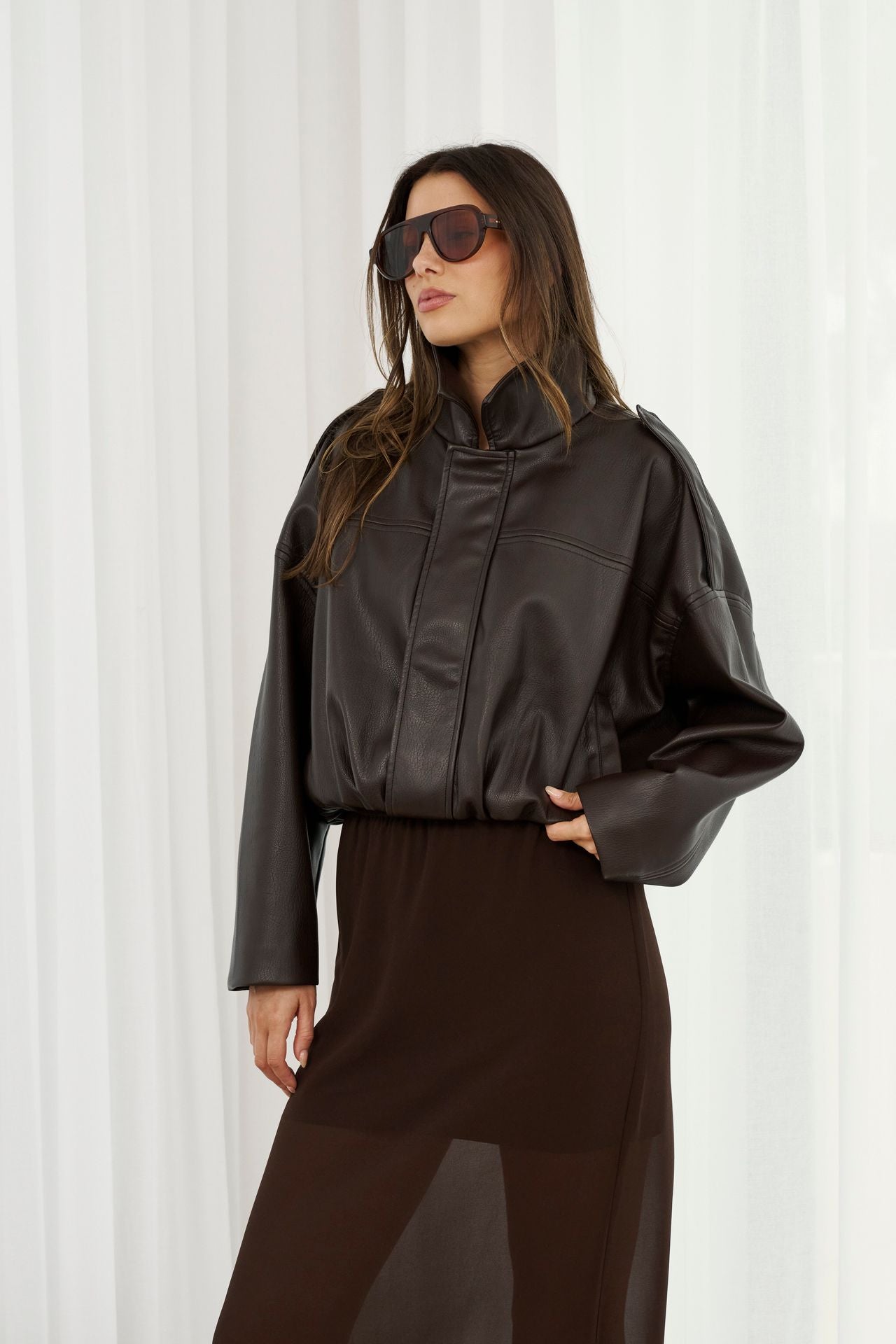 Stevie Bomber Jacket - Chocolate