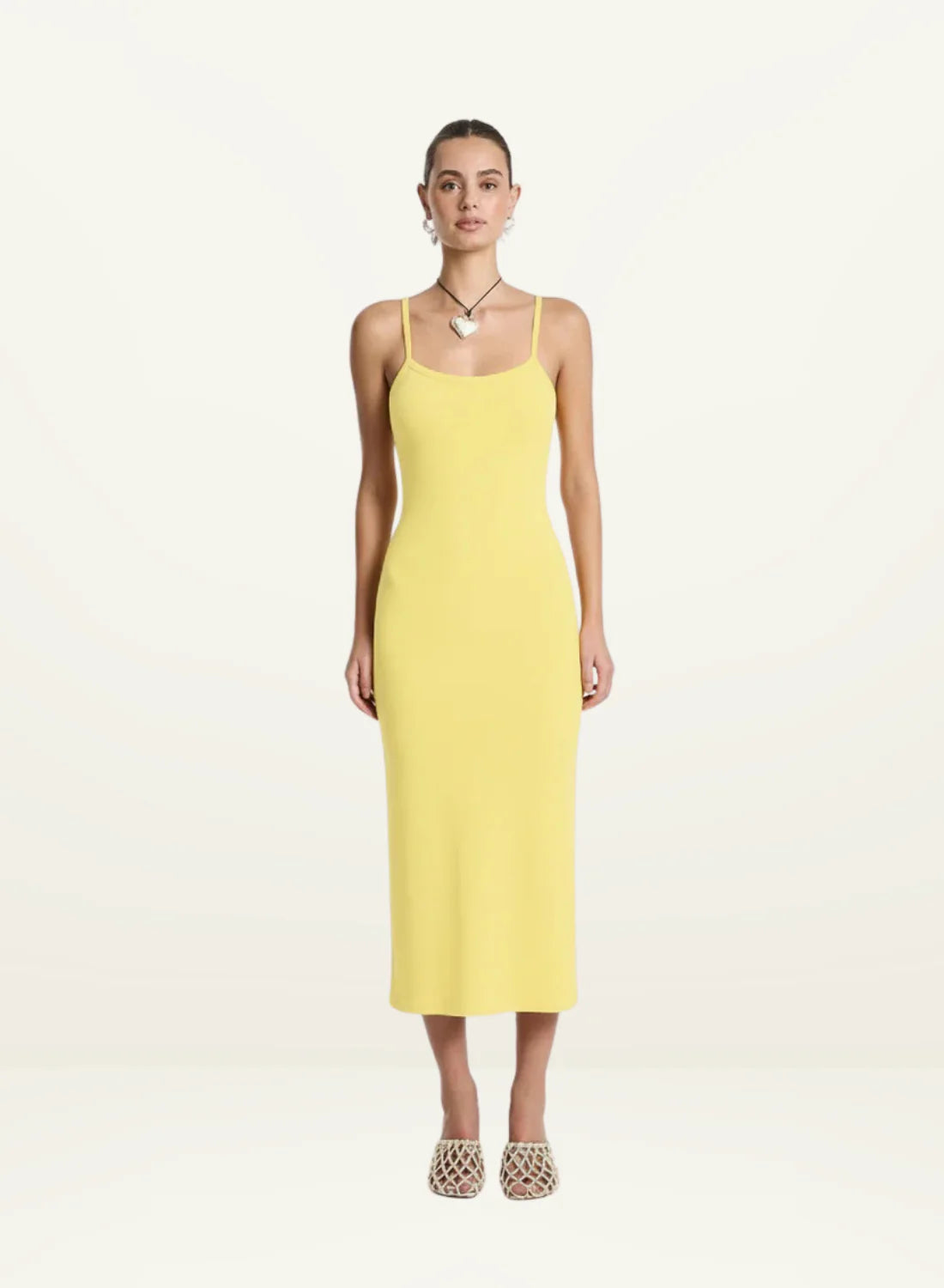 misses a line dresses Navy Lemon Scoop Neck Lattice Detail A Line Cotton Dress with Pockets