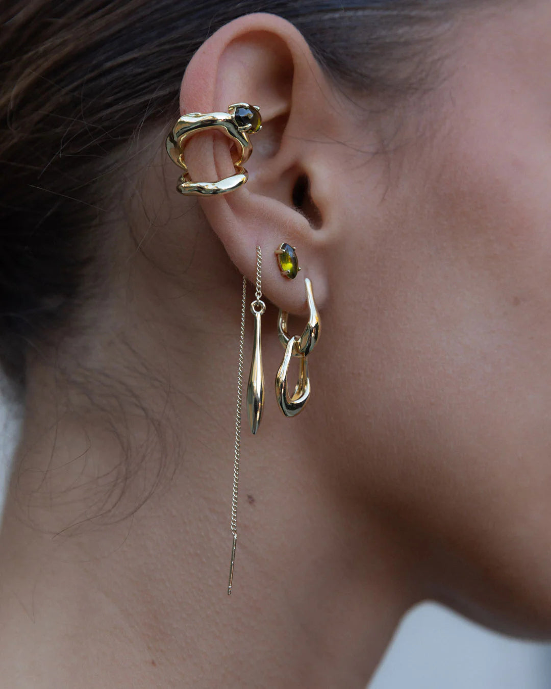 Sweet Things Gemstone Studs - 18k Gold Plating + Peridot