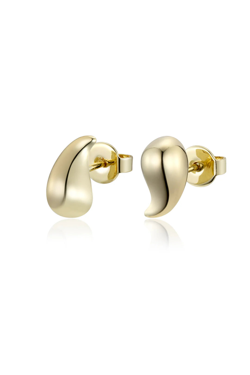 Teardrop Stud Earrings 7mm Brass + 18K Gold Plating
